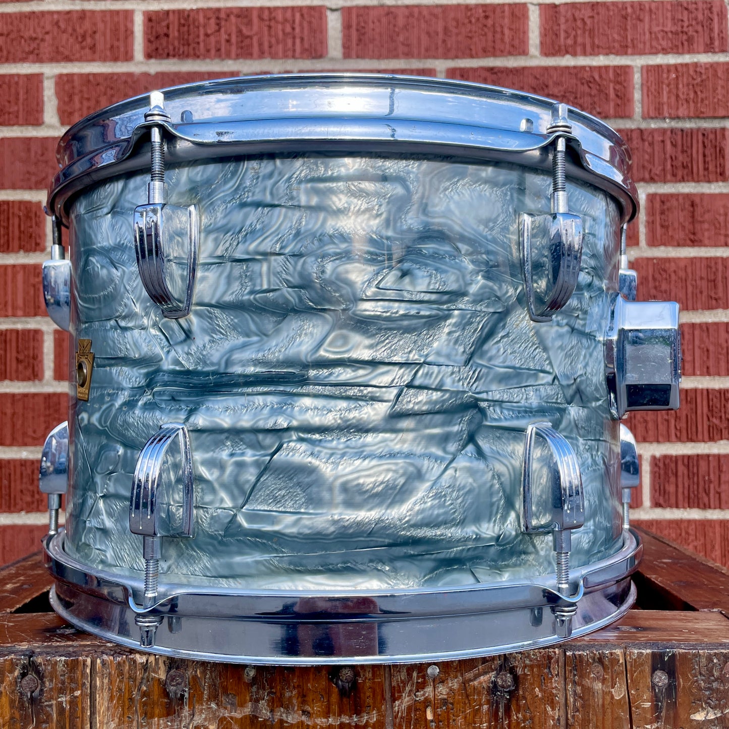 1960s Ludwig 8x12 Tom Drum Sky Blue Pearl Pre-Serial