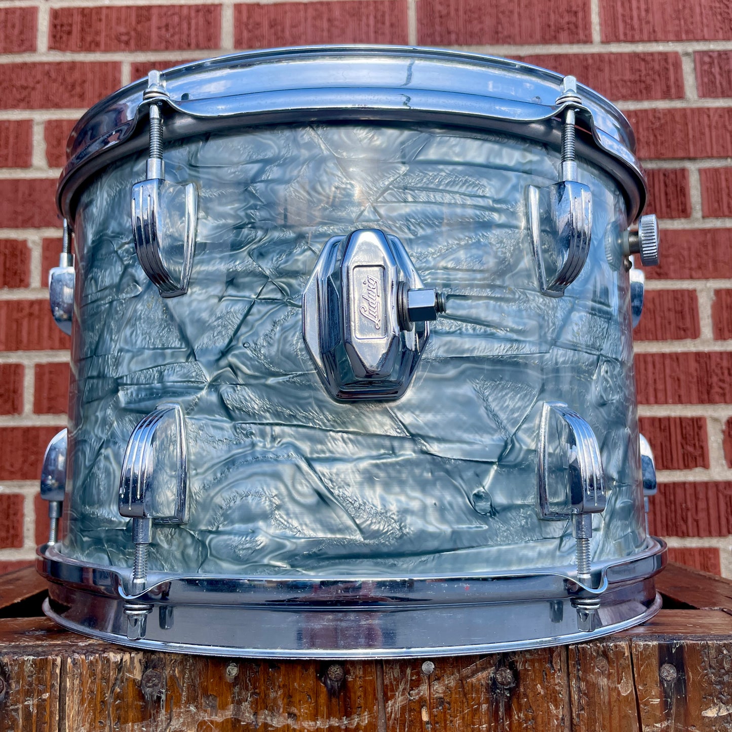 1960s Ludwig 8x12 Tom Drum Sky Blue Pearl Pre-Serial