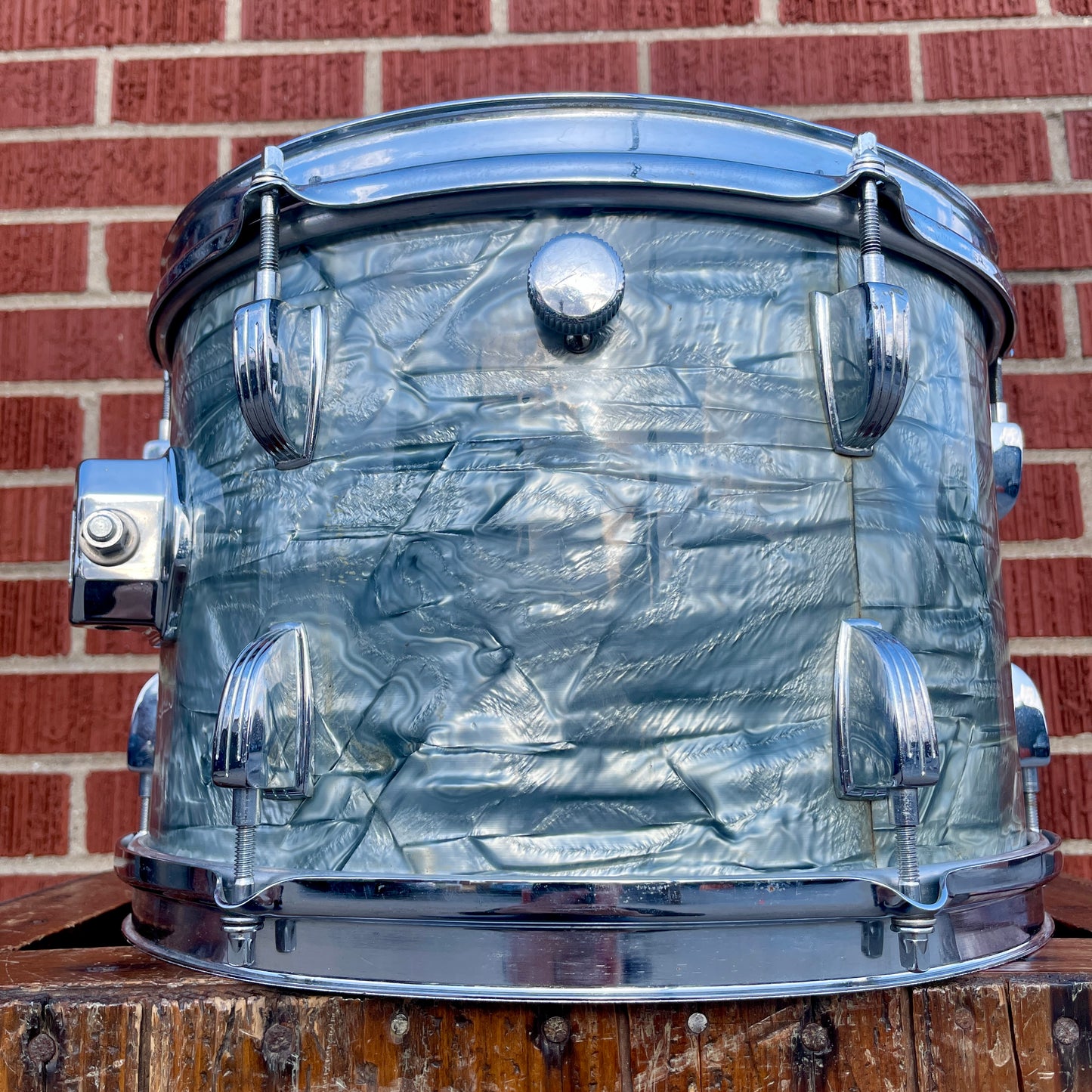 1960s Ludwig 8x12 Tom Drum Sky Blue Pearl Pre-Serial