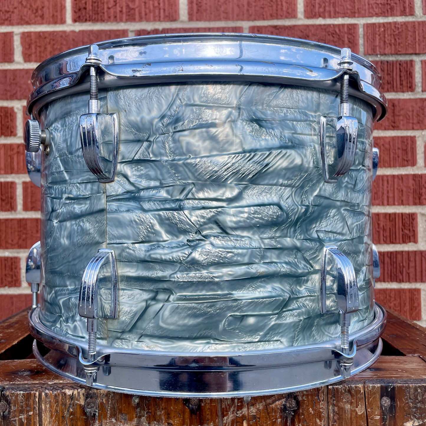 1960s Ludwig 8x12 Tom Drum Sky Blue Pearl Pre-Serial
