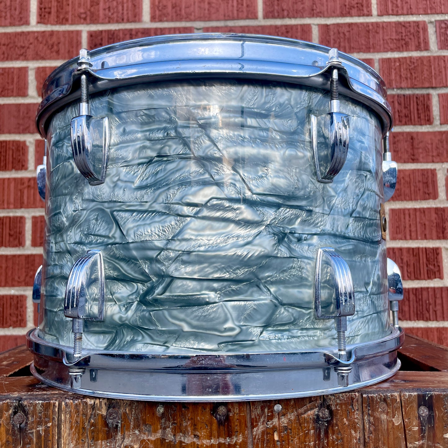 1960s Ludwig 8x12 Tom Drum Sky Blue Pearl Pre-Serial