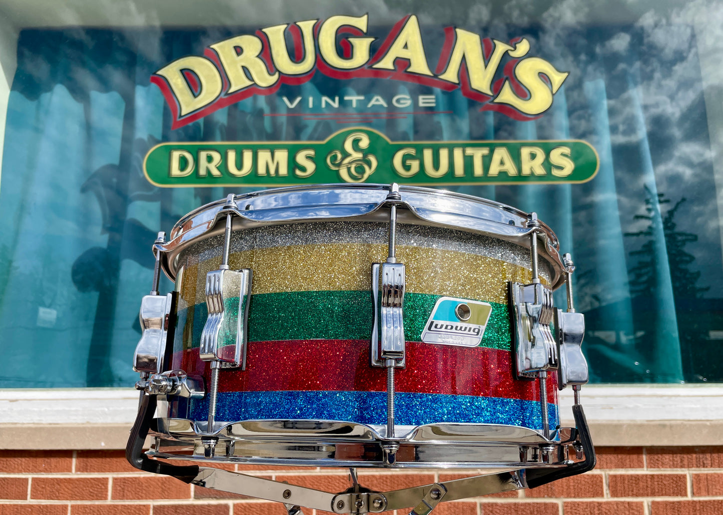 Ludwig 50th Anniversary 6.5x14 Salesman Sparkle Vistalite Snare Drum (1 of Only 50 Made)