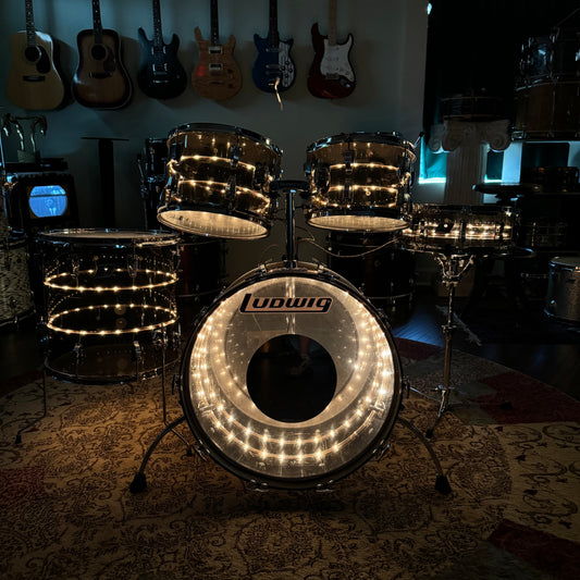 1970s Ludwig Black Smoke Vistalite Tivoli No. 981TP Drum Set w/ 5x14 Snare 22/12/13/16