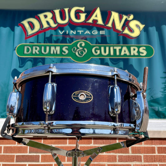 1959-1961 Slingerland 5.5x14 Super Gene Krupa Solid Shell Snare Drum Blue Sparkle