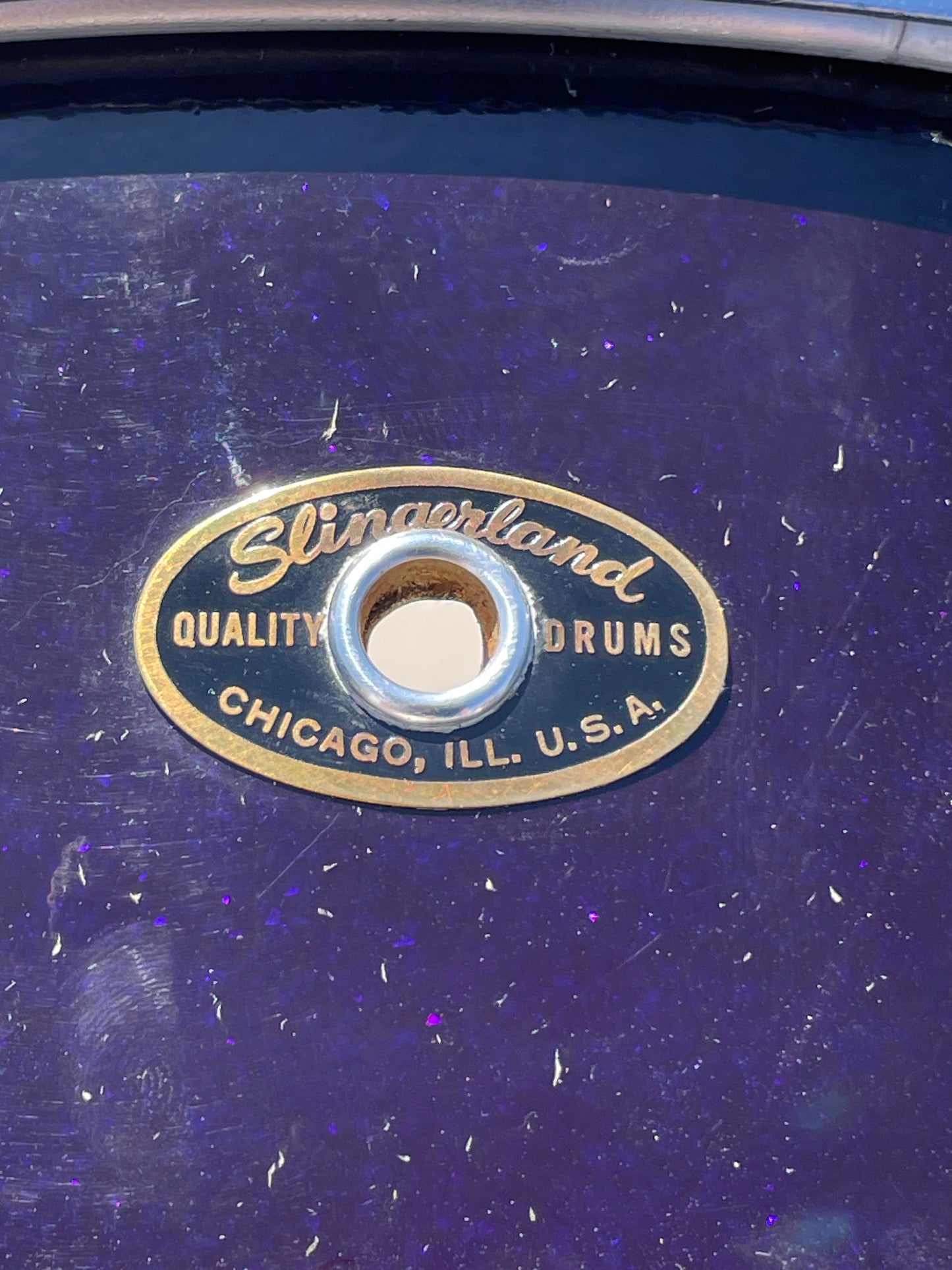 1959-1961 Slingerland 5.5x14 Super Gene Krupa Solid Shell Snare Drum Blue Sparkle