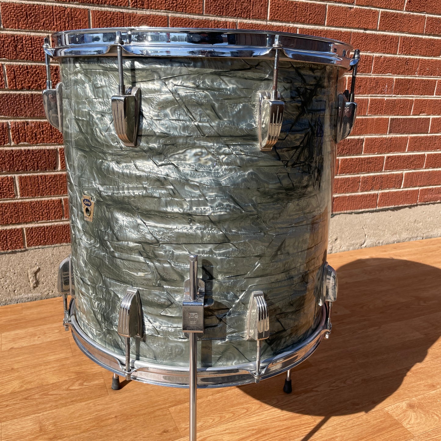 1960 Ludwig Super Classic 16x16 Trans Badge Floor Tom Sky Blue Pearl