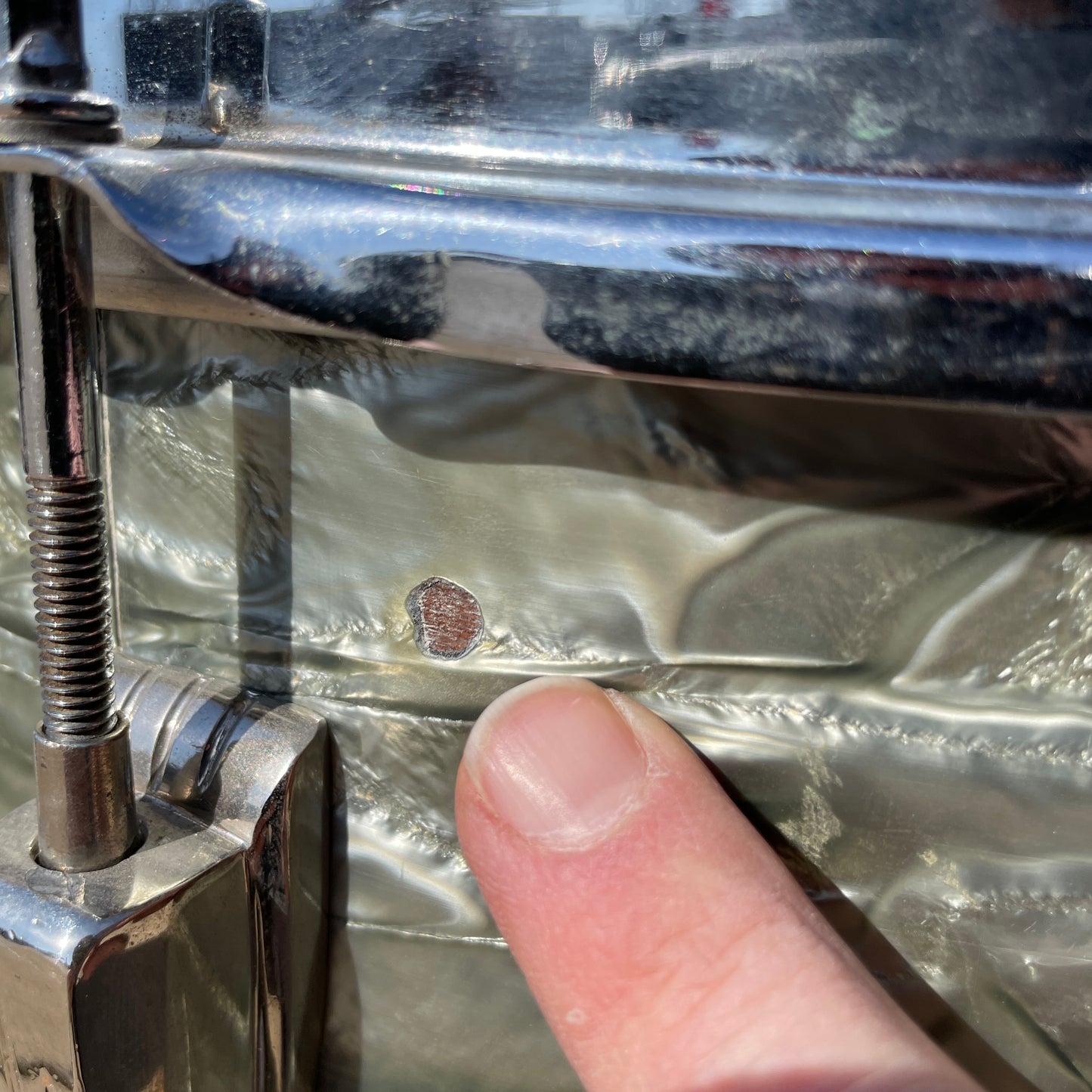 1960 Ludwig Super Classic 16x16 Trans Badge Floor Tom Sky Blue Pearl