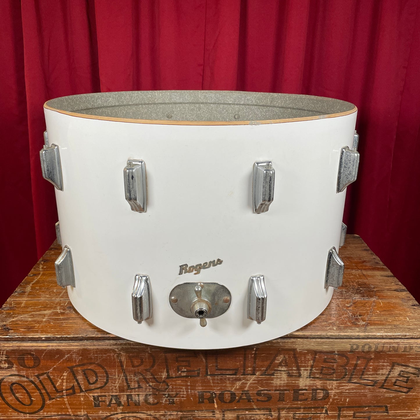 1970s Rogers 14x22 Bass Drum Project White Fullerton