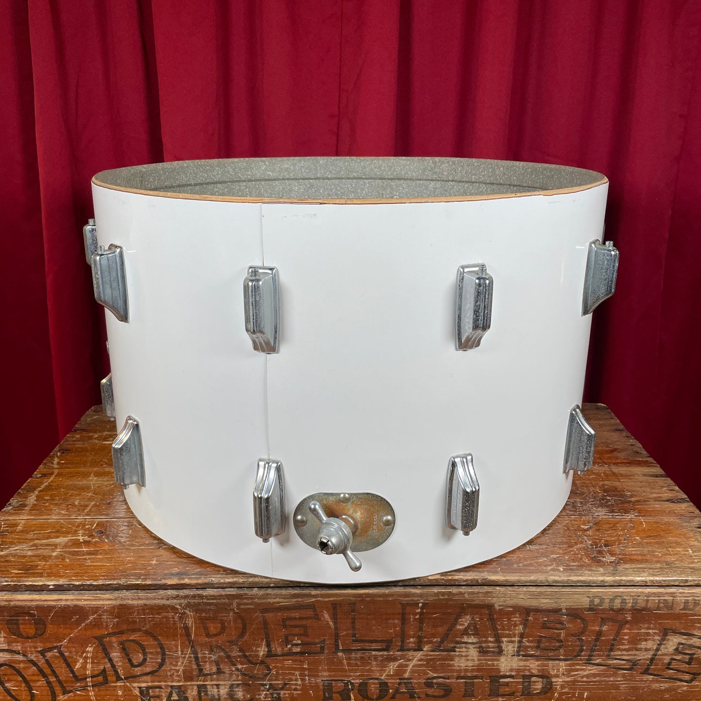 1970s Rogers 14x22 Bass Drum Project White Fullerton