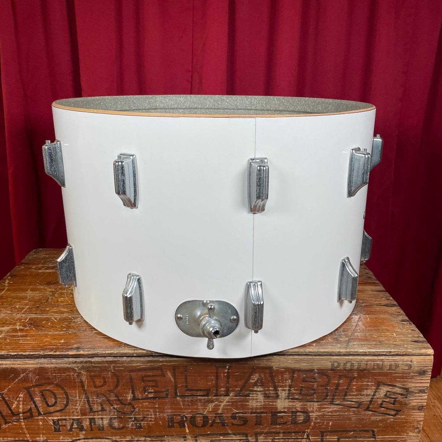 1970s Rogers 14x22 Bass Drum Project White Fullerton