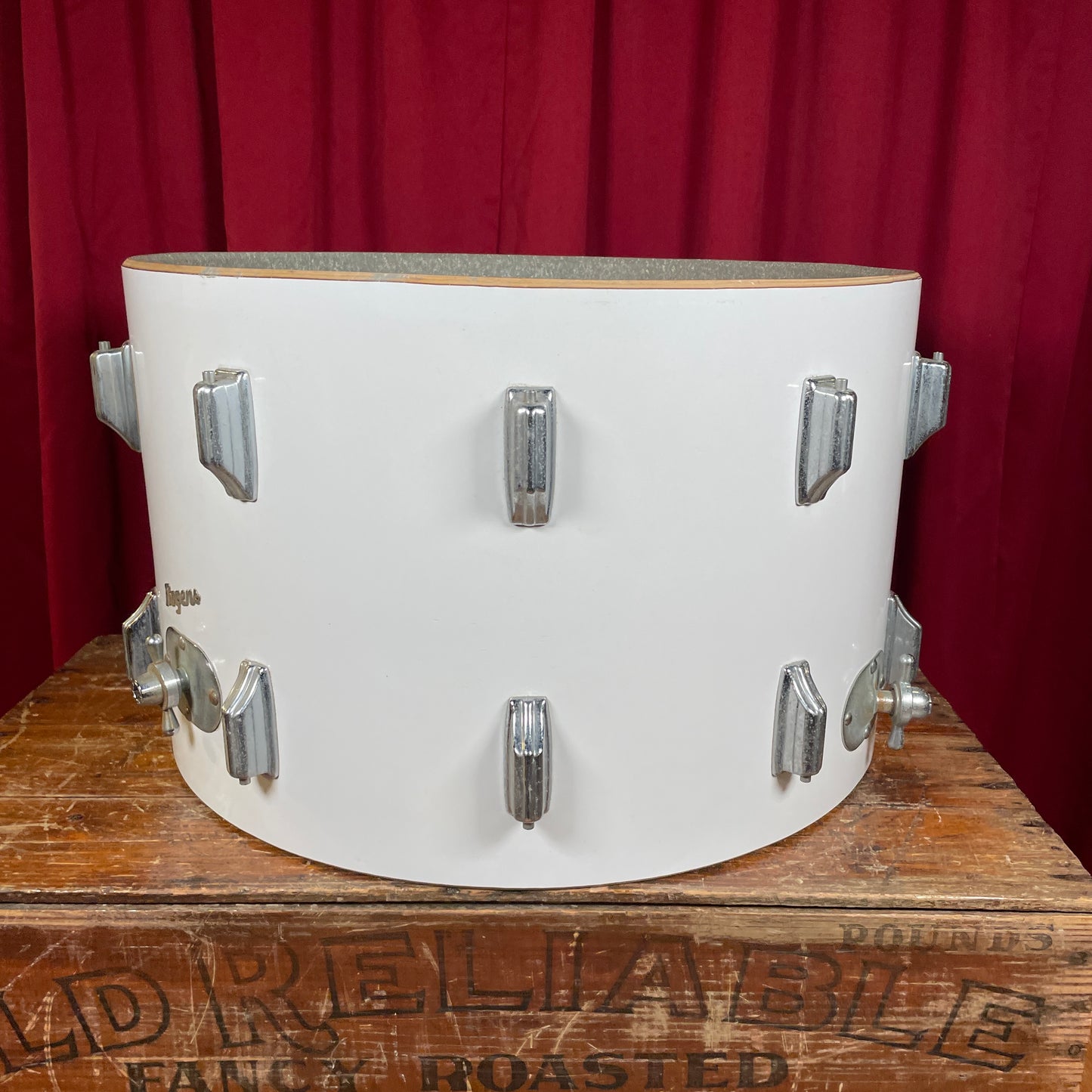 1970s Rogers 14x22 Bass Drum Project White Fullerton