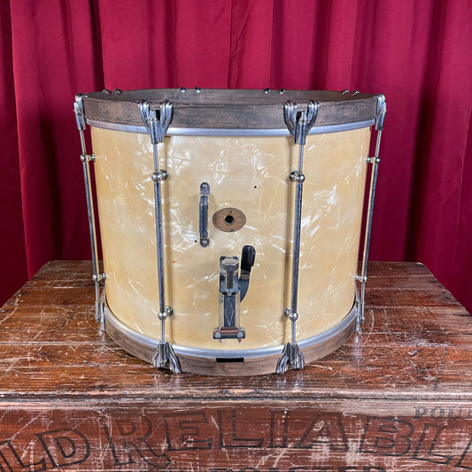 1920s Ludwig & Ludwig 12x16 Marching Snare Drum Avalon White Pearl 16x12