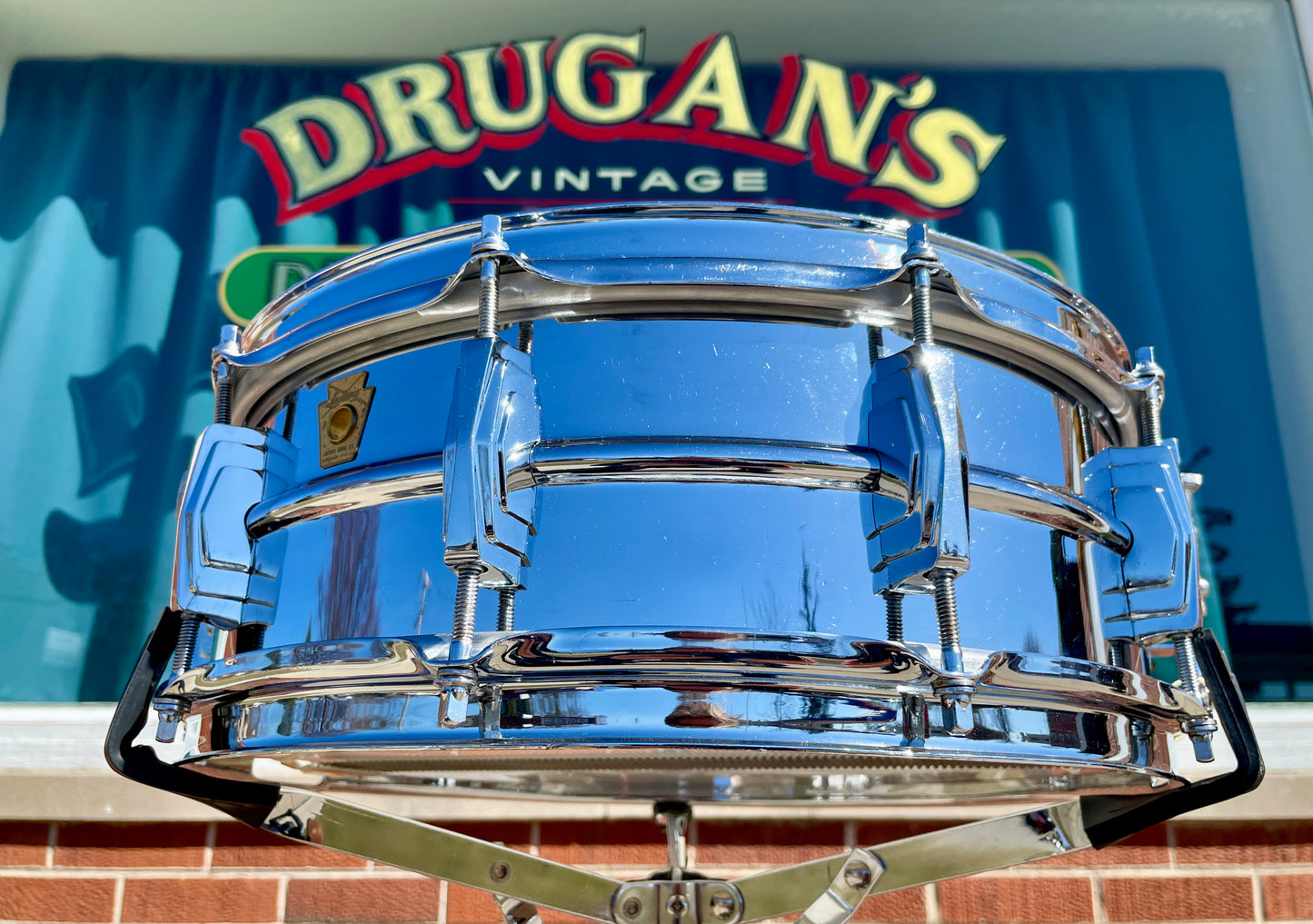 1960s Ludwig 5x14 Pre-Serial Super 400 Supraphonic Chrome Over Brass Snare Drum COB