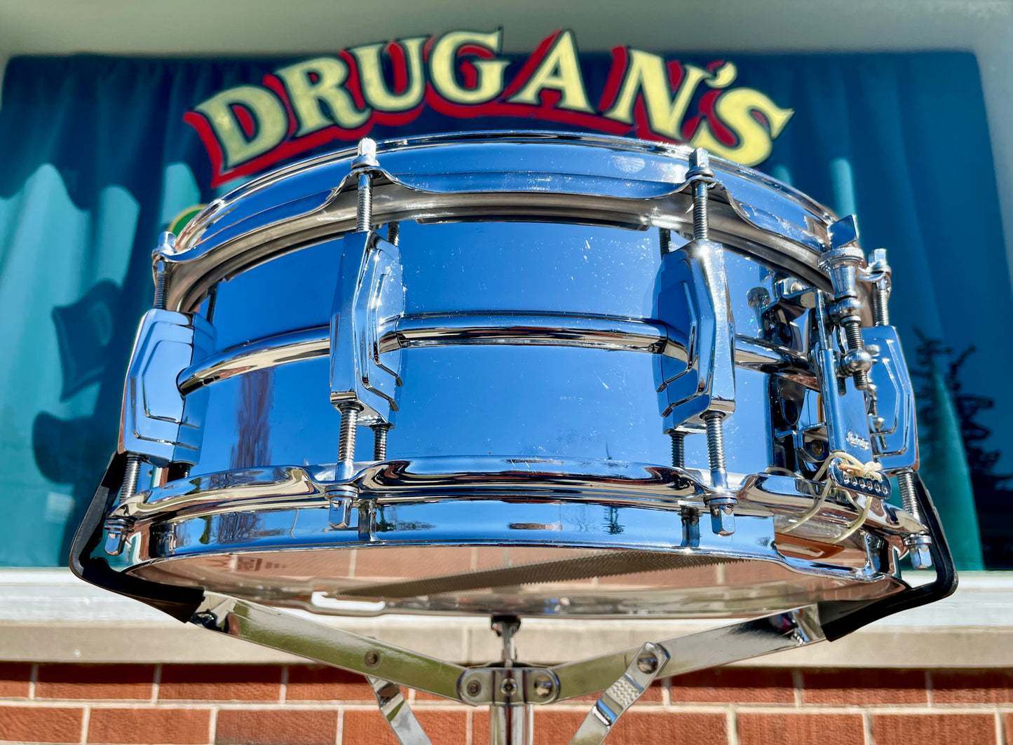 1960s Ludwig 5x14 Pre-Serial Super 400 Supraphonic Chrome Over Brass Snare Drum COB