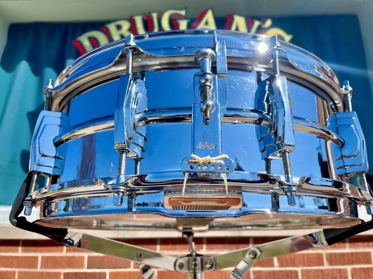 1960s Ludwig 5x14 Pre-Serial Super 400 Supraphonic Chrome Over Brass Snare Drum COB