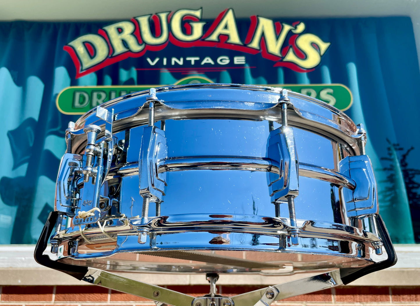 1960s Ludwig 5x14 Pre-Serial Super 400 Supraphonic Chrome Over Brass Snare Drum COB