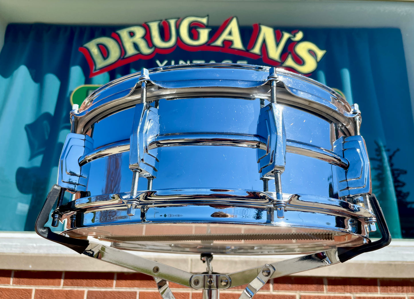 1960s Ludwig 5x14 Pre-Serial Super 400 Supraphonic Chrome Over Brass Snare Drum COB
