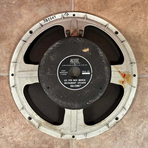 Vintage 15" Altec Lansing 421 Dia-Cone Bass Speaker