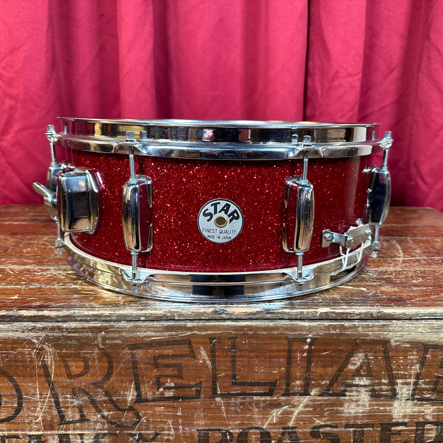 Vintage Star 5x14 Snare Drum Red Sparkle MIJ Tama Japan