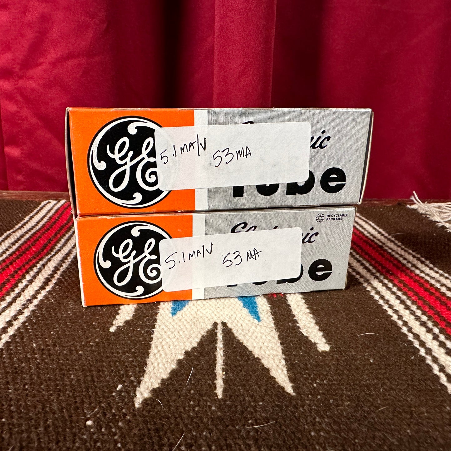 Vintage General Electric 6L6GC Amplifier Power Tubes Duet Set of 2 Made in USA GE #93