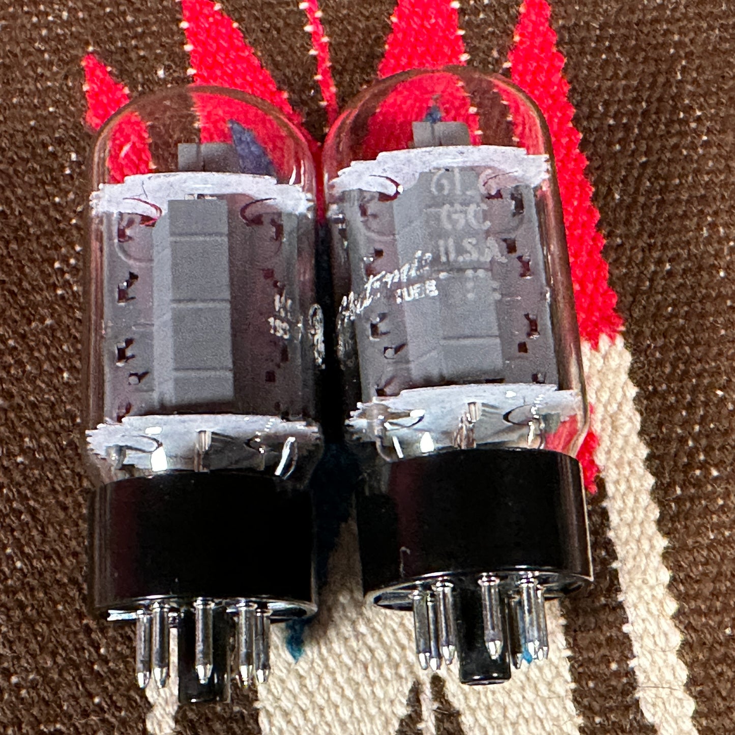 Vintage General Electric 6L6GC Amplifier Power Tubes Duet Set of 2 Made in USA GE #93