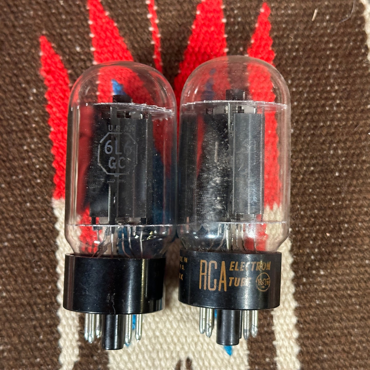 Vintage RCA 6L6GC Amplifier Power Tubes Duet Set of 2 Made in USA #83