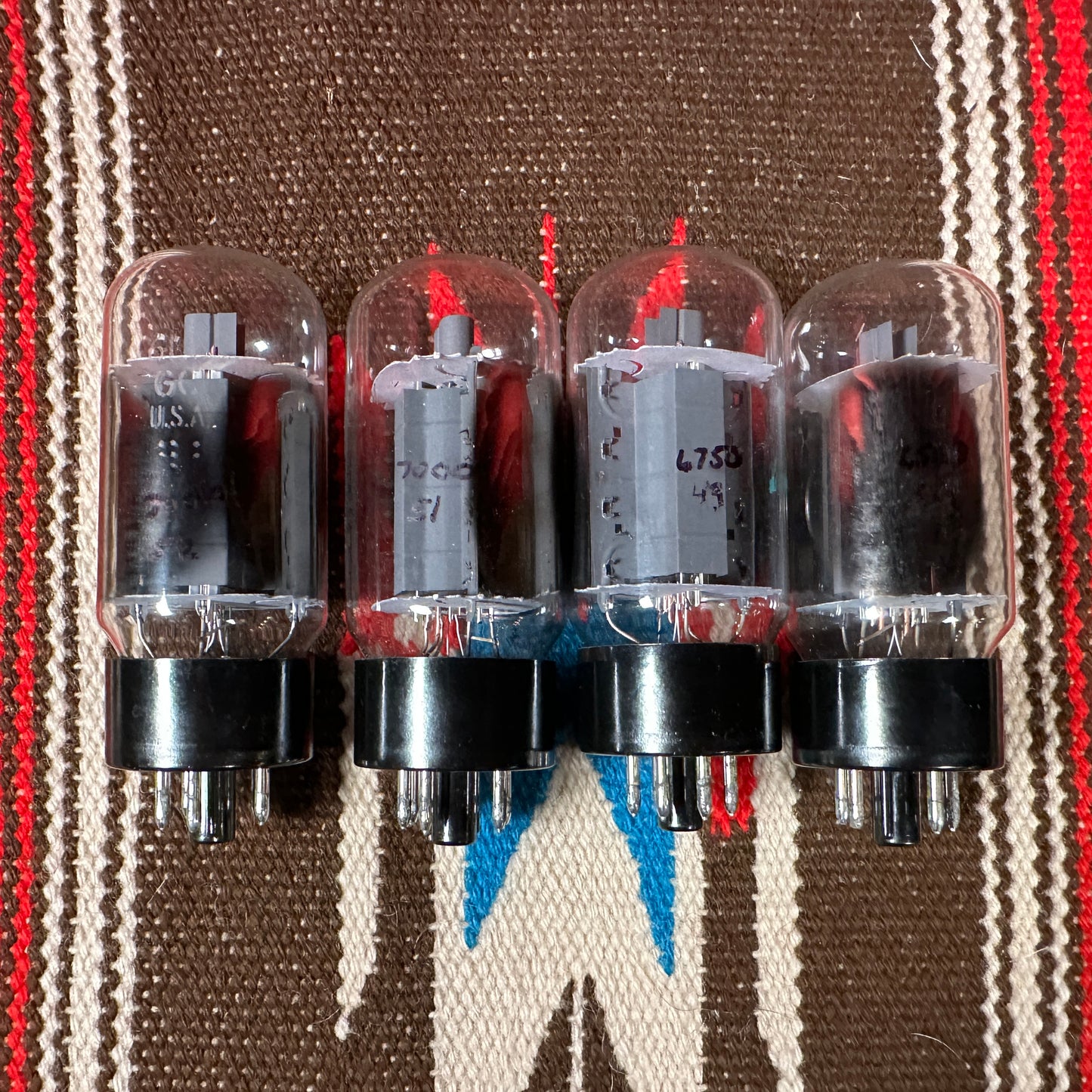Vintage General Electric 6L6GC Amplifier Power Tubes Quartet Set of 4 Made in USA GE #94