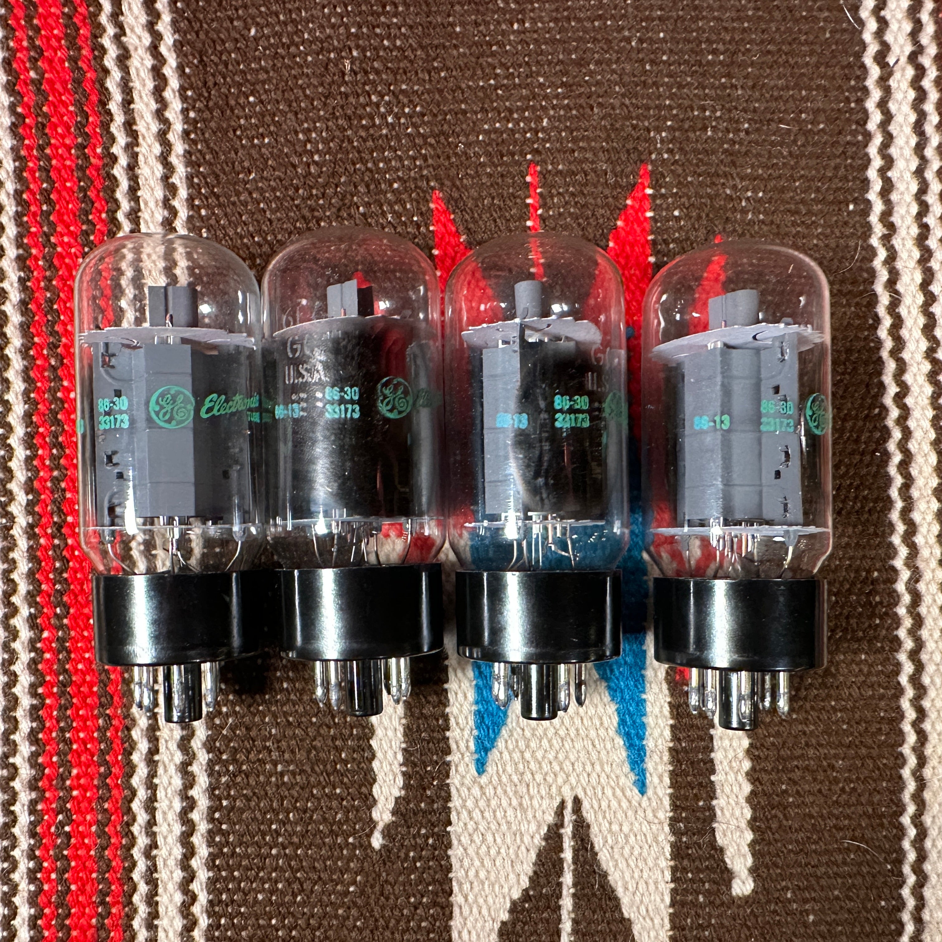 Vintage General Electric 6L6GC Amplifier Power Tubes Quartet Set