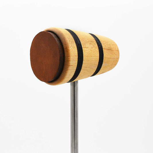 Low Boy Standard Leather Daddy Beater - Natural w/ Black Stripes