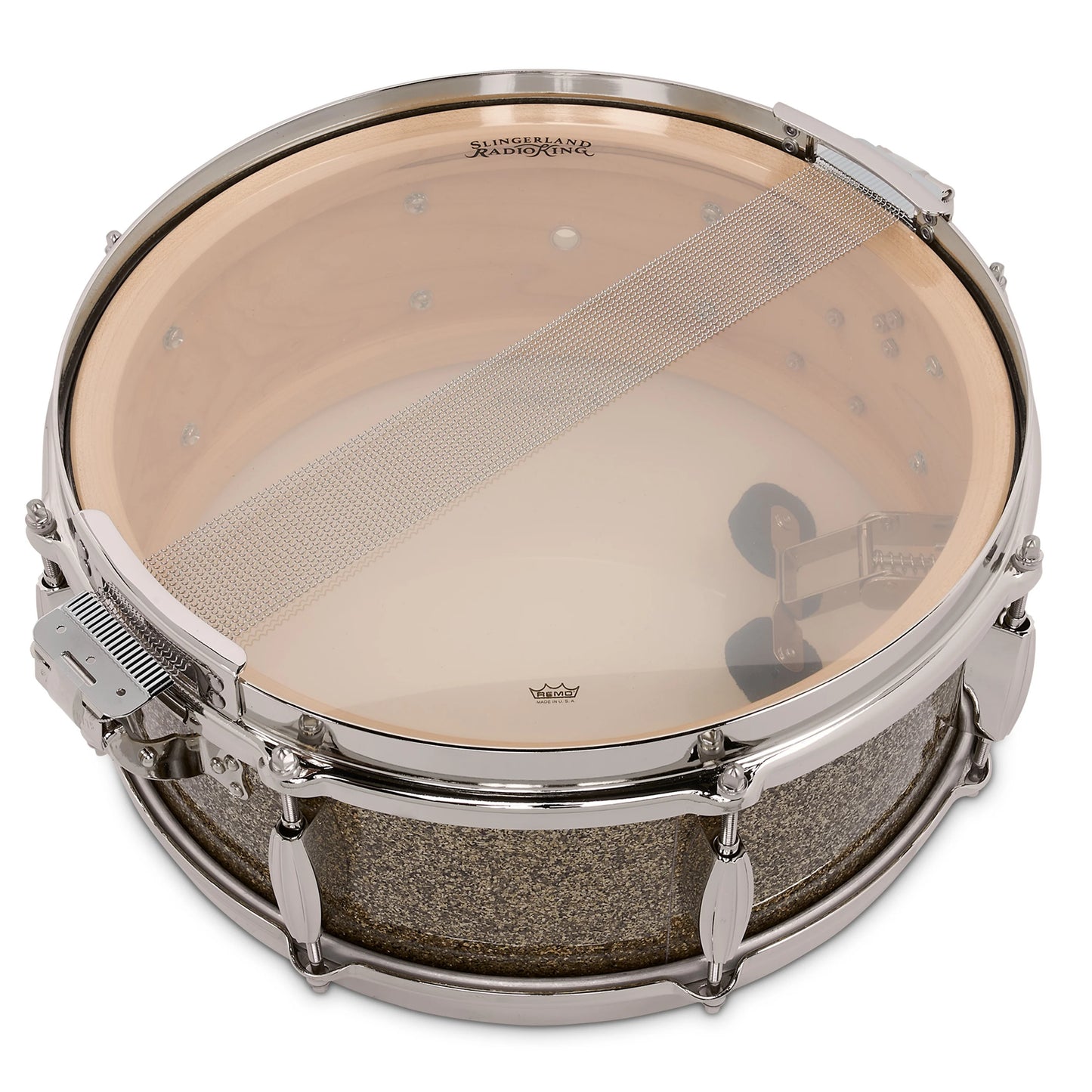 Slingerland Radio King 5.5x14 Solid Maple Snare Drum Gold Glass