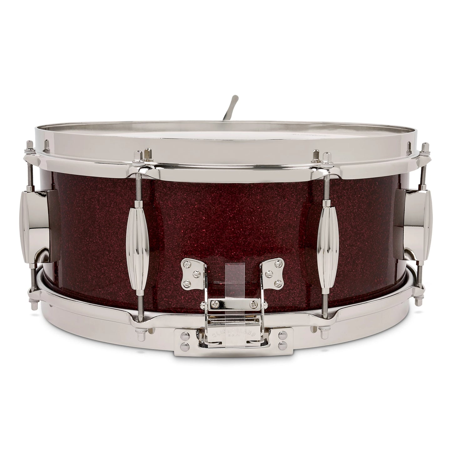 Slingerland Radio King 5.5x14 Solid Maple Snare Drum Maroon Glass Burgundy Sparkle