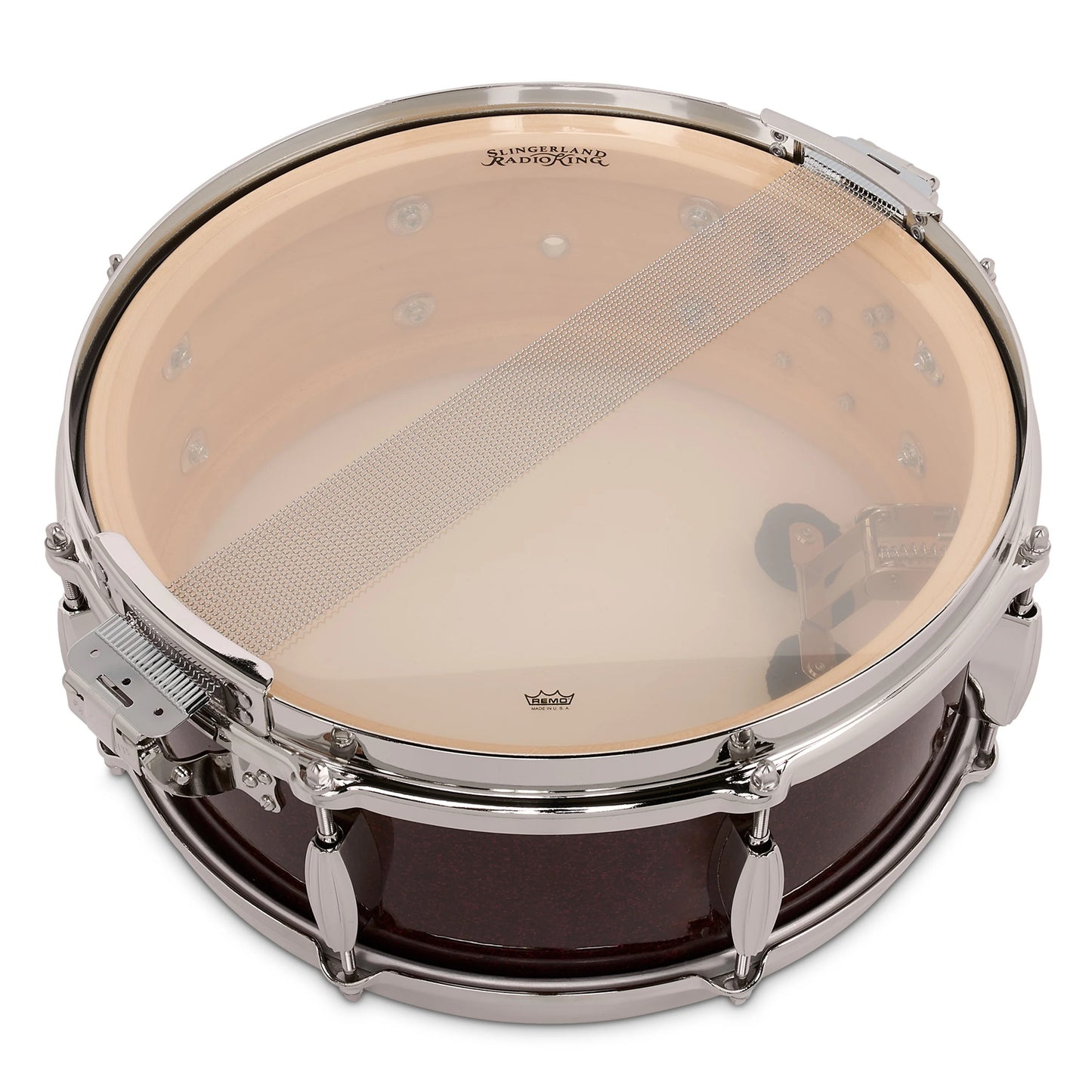 Slingerland Radio King 5.5x14 Solid Maple Snare Drum Maroon Glass Burgundy Sparkle
