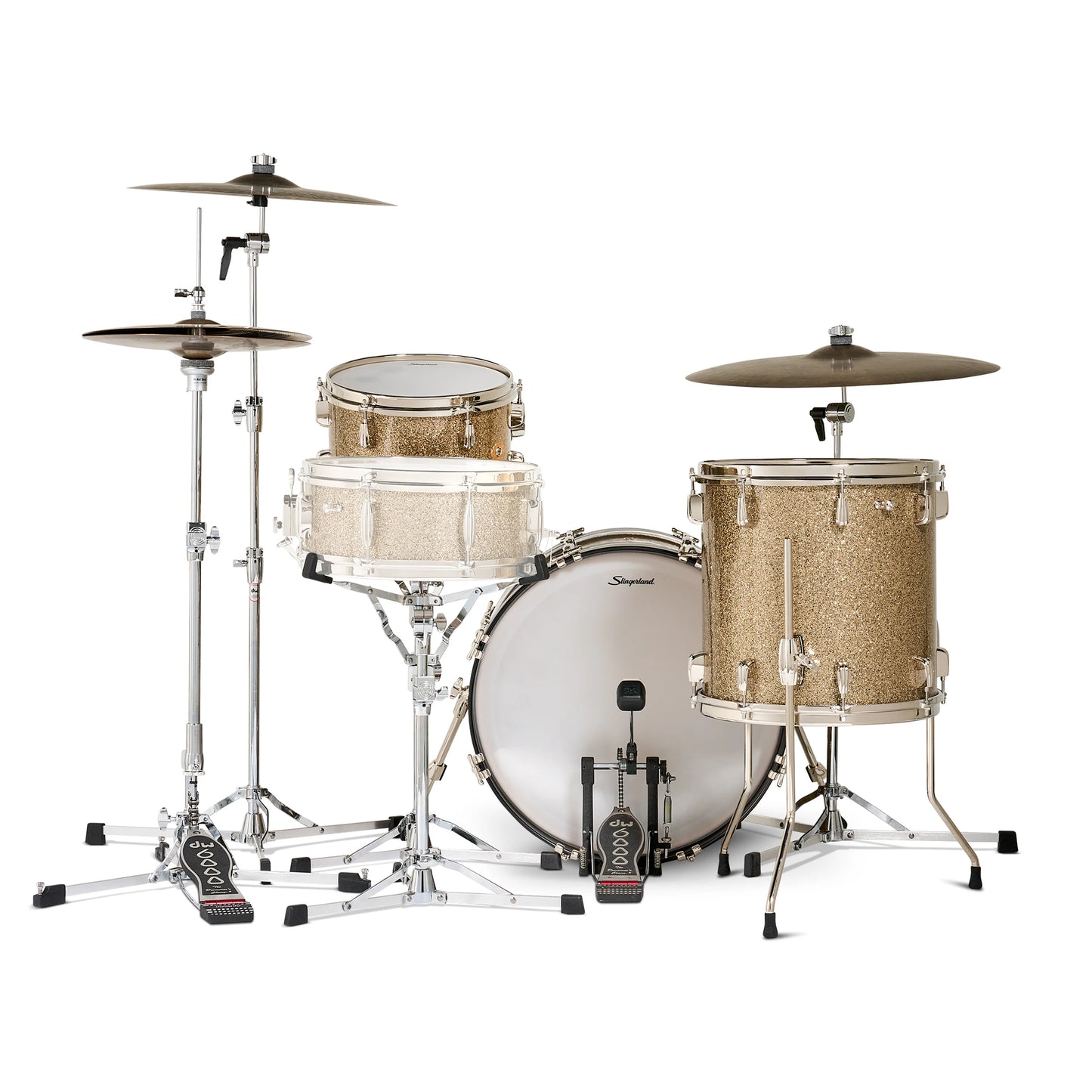 Slingerland Radio King 3-Ply Mahogany/Poplar Drum Set Gold Glass Glitter 20/12/14