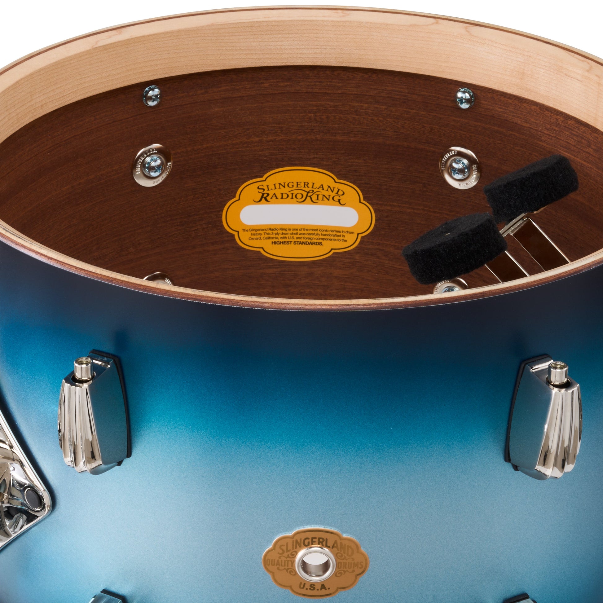 Slingerland Radio King 3-Ply Mahogany/Poplar Drum Set Silver & Blue Lacquer 22/13/16