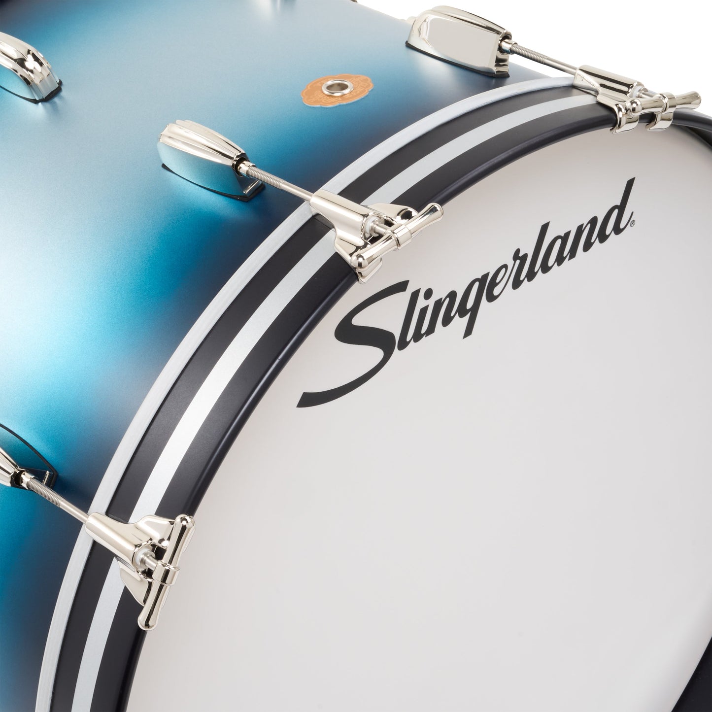 Slingerland Radio King 3-Ply Mahogany/Poplar Drum Set Silver & Blue Lacquer 22/13/16 w/ 6.5x14 Snare