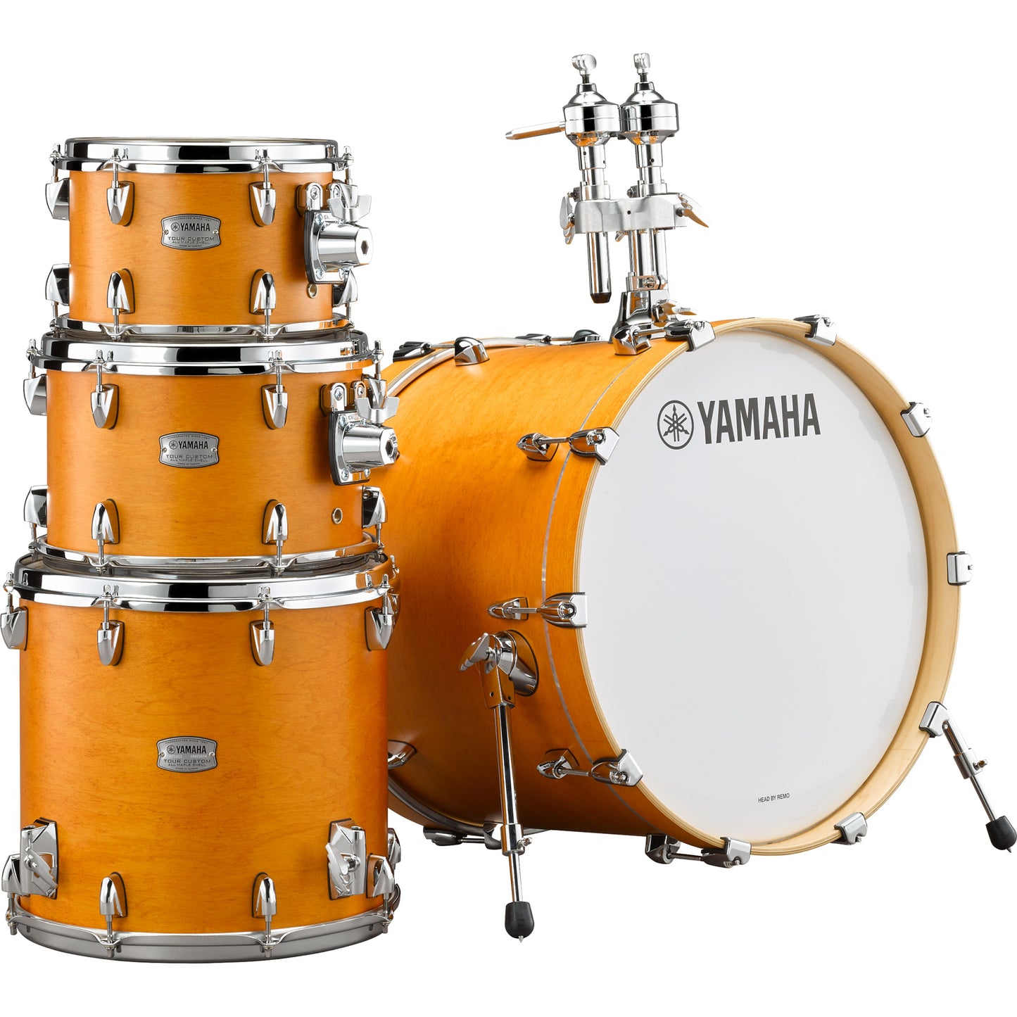 Yamaha TMP0F4CRS Tour Custom Maple 4pc Drum Set Caramel Satin