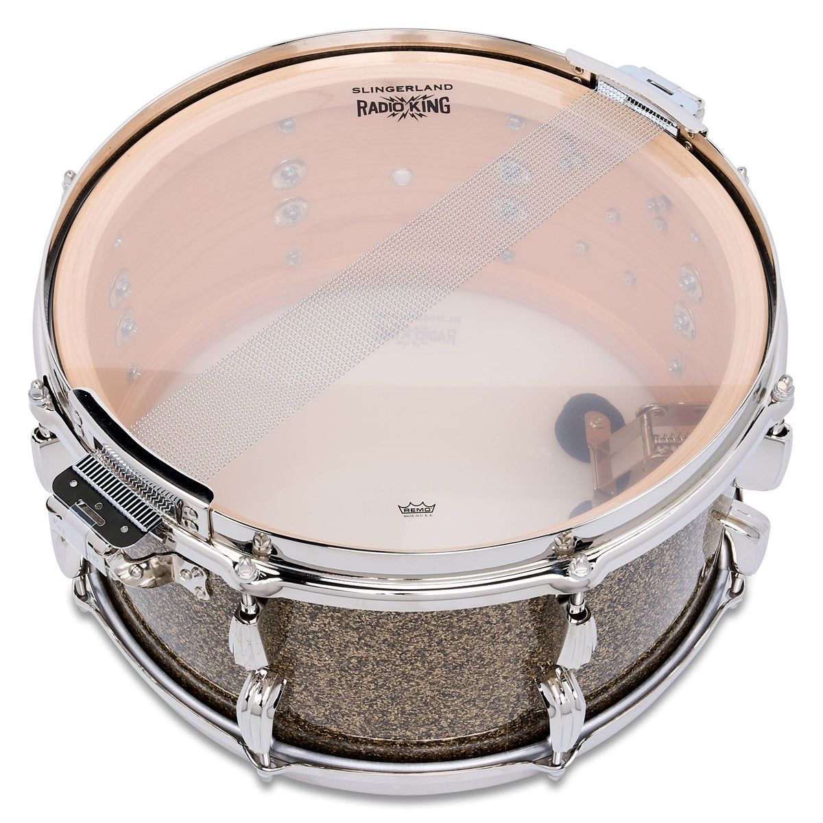 Slingerland Radio King 7x14 Solid Maple Snare Drum Gold Glass