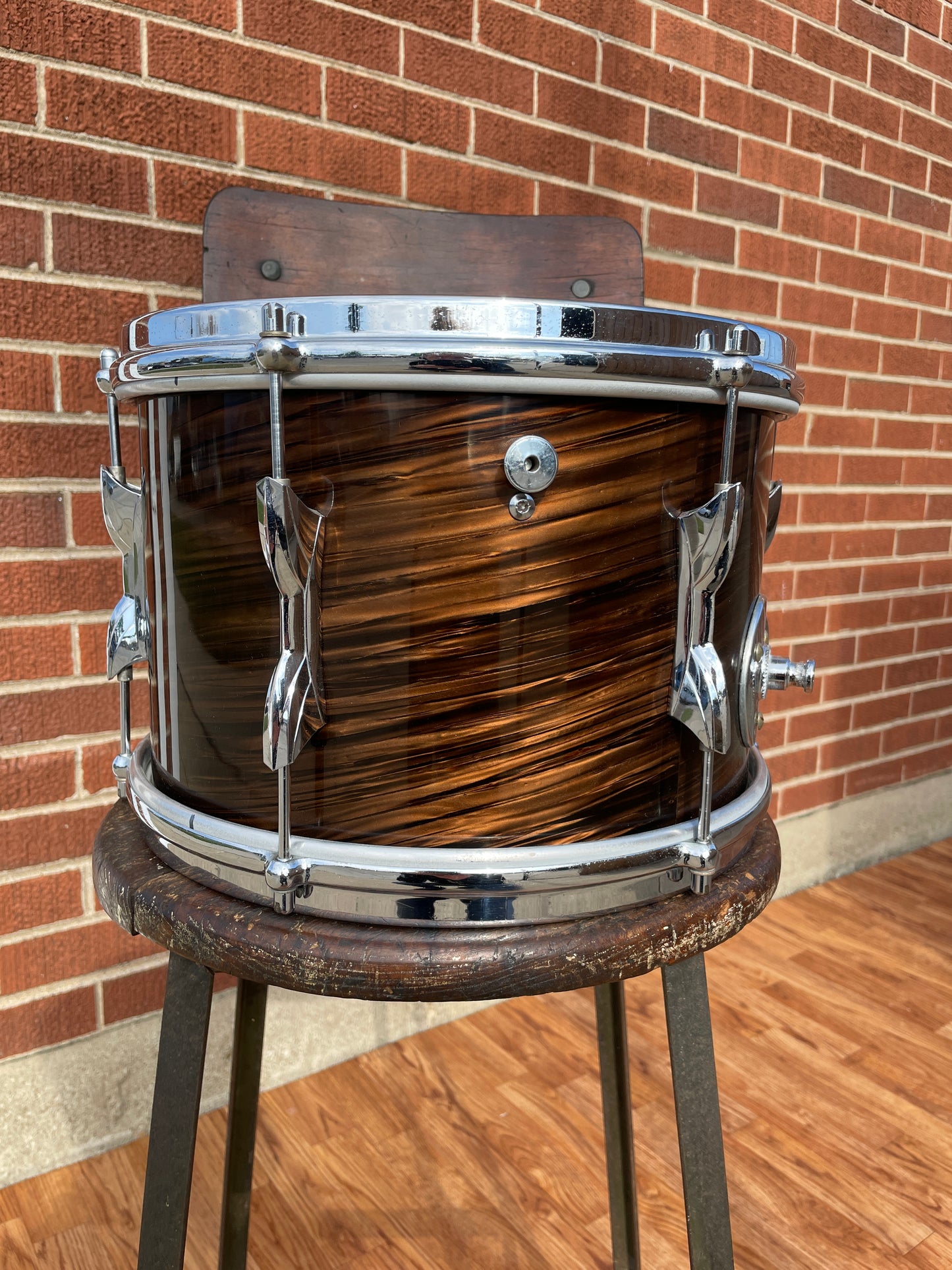 1960s Premier 8x12 Tom Drum Mahogany Duroplastic Root Beer Swirl Ringo Rootbeer