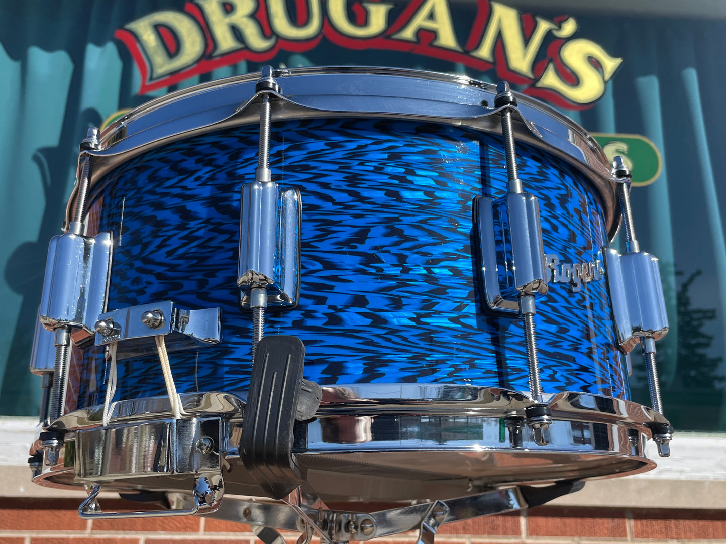 Rogers 6.5x14 Wood Dyna-Sonic Snare Drum Blue Onyx Dynasonic Reissue #37-BLO