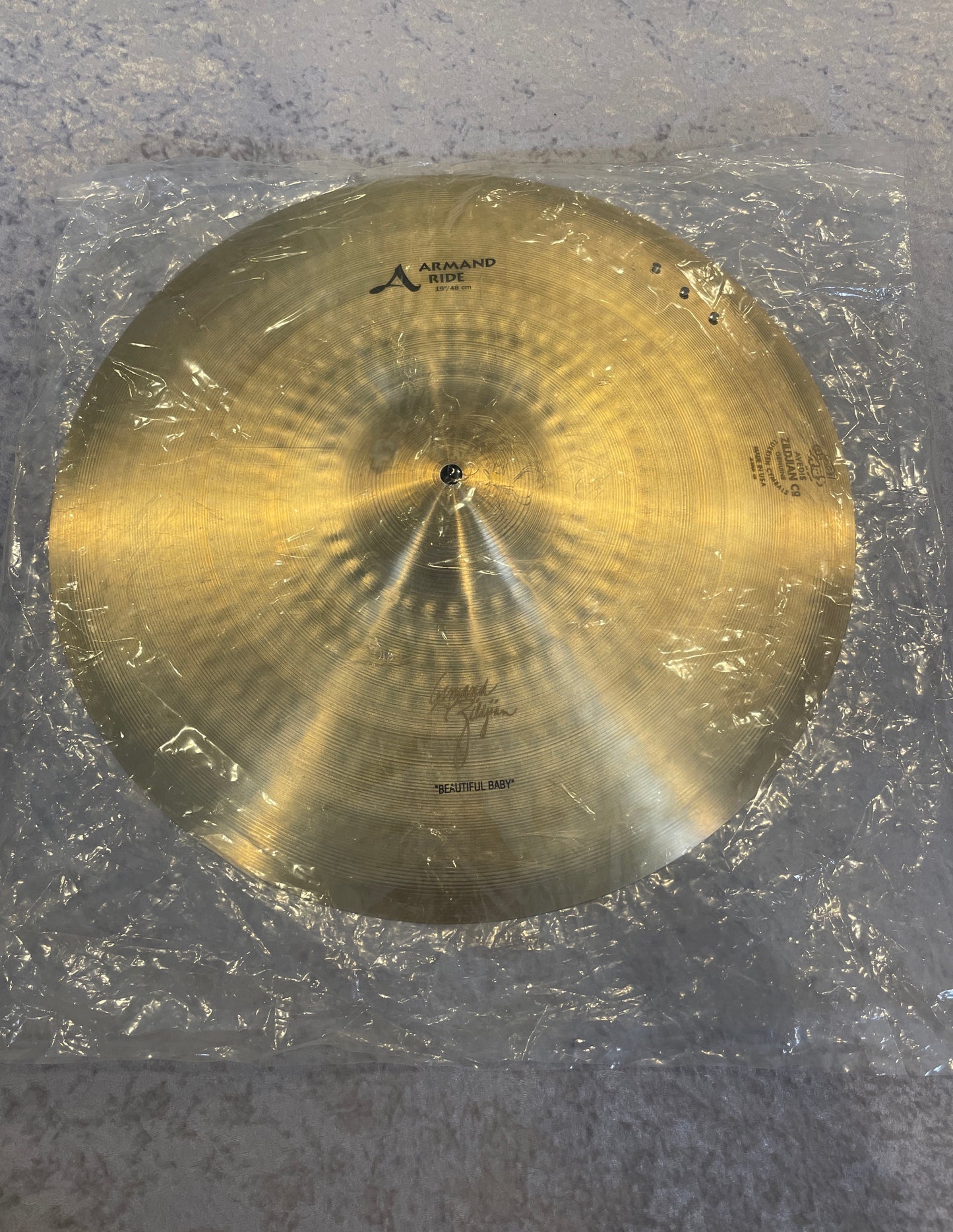 19" Zildjian A A0044 Armand "Beautiful Baby" Ride Cymbal w/ Rivets 1664g