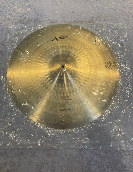 19" Zildjian A A0044 Armand "Beautiful Baby" Ride Cymbal w/ Rivets 1664g