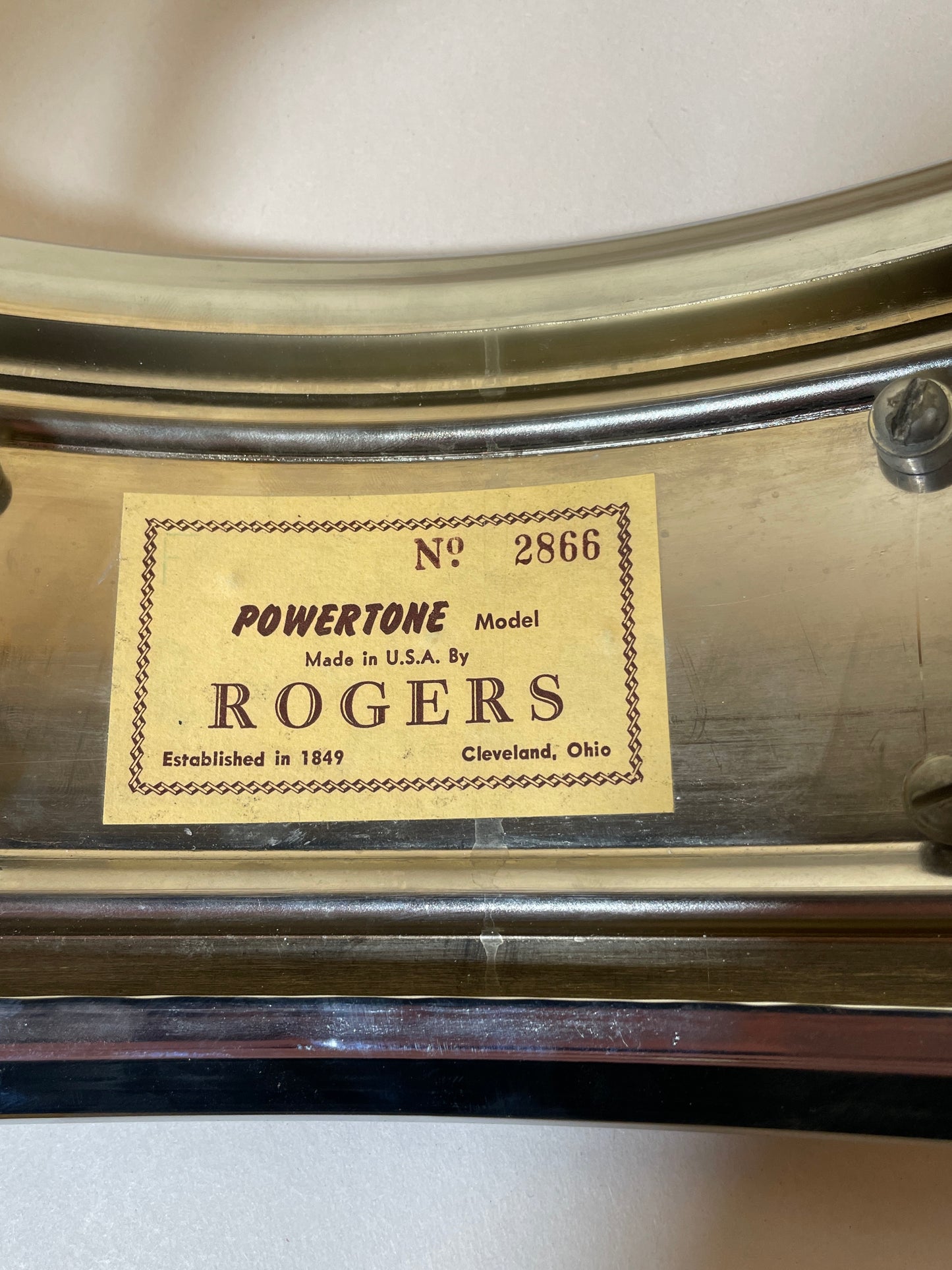 1960s Rogers 5x14 Powertone Snare Drum Cleveland Era COB