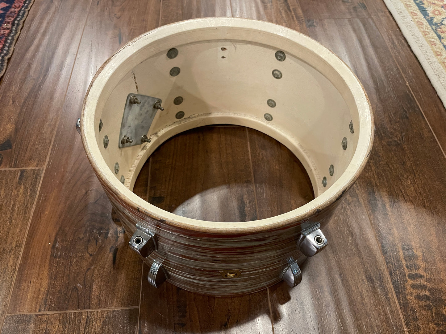Early 1960s Ludwig 8x12 Tom Drum Oyster Pink Pearl Pre-Serial #
