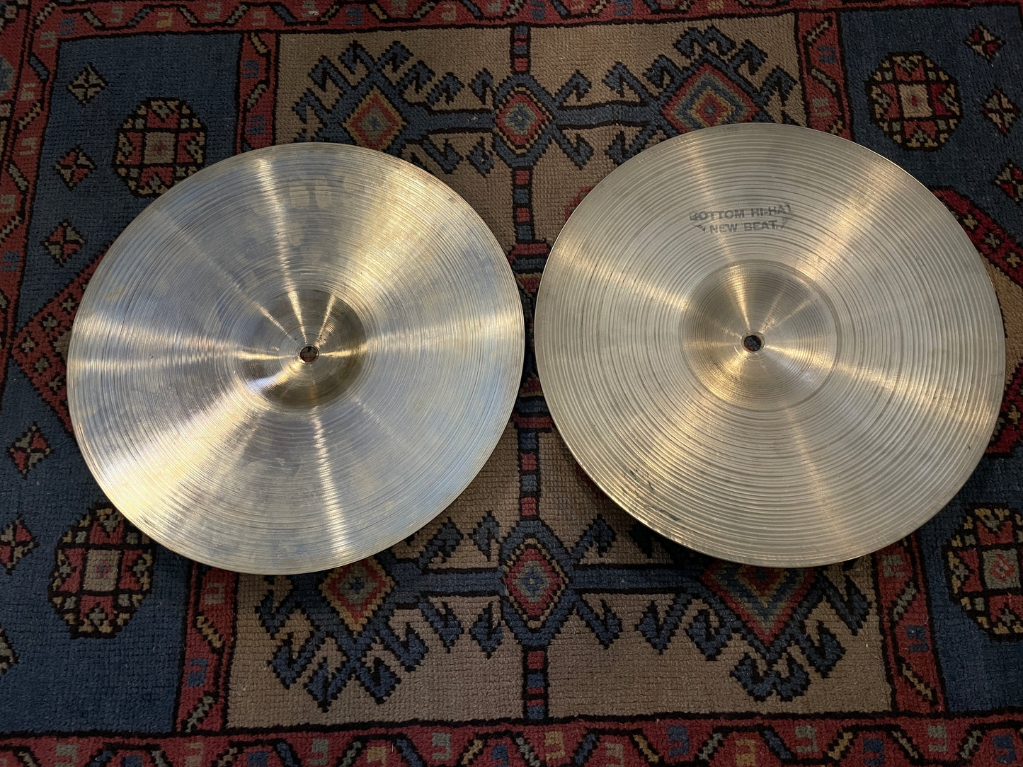 13" Zildjian A 1970s New Beat Hi-Hat Cymbal Pair 724g/1212g #873