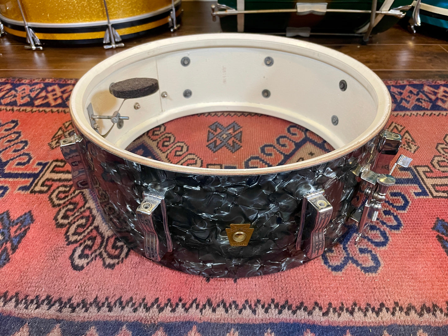 1961 Ludwig No. 983P 5pc Hollywood Outfit Drum Set w/ Jazz Festival Snare Black Diamond Pearl 22/12/12/16/5x14