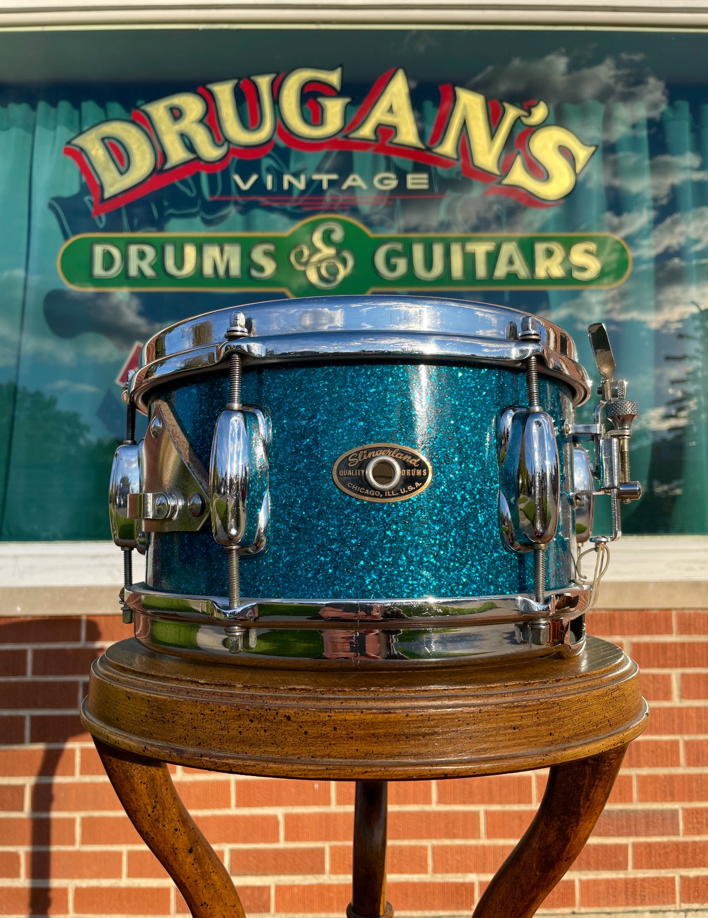 1958 Slingerland Radio King Little Pro Outfit No. 4N Drum Set Aqua Blue Sparkle