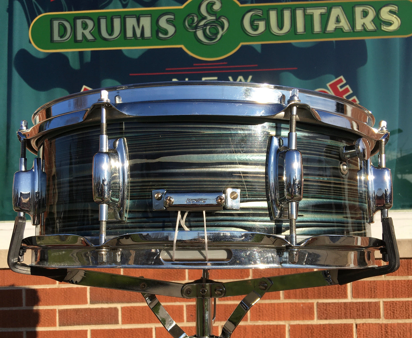 Vintage Ludwig Standard 5x14 Snare Drum Blue Strata