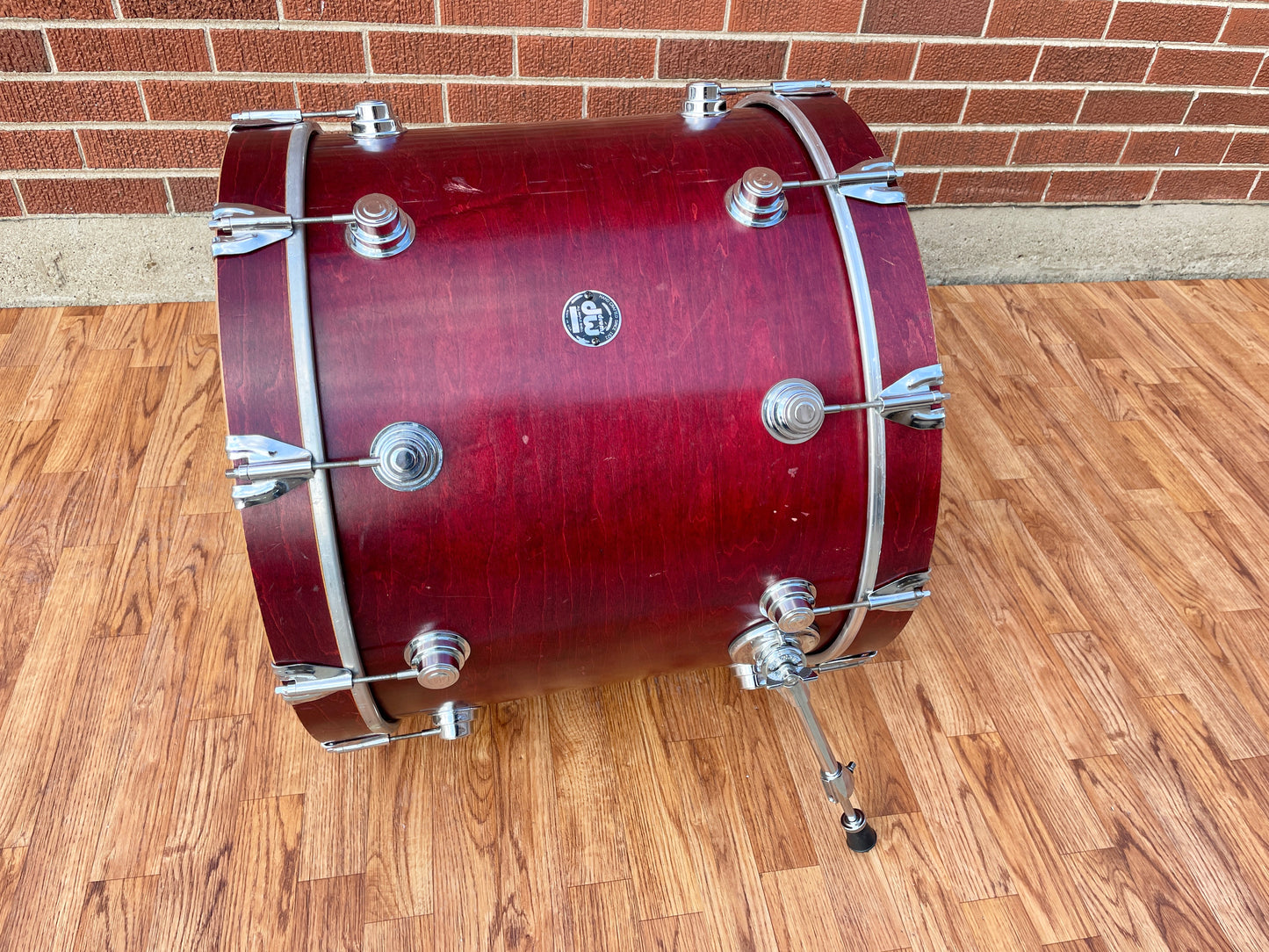 DW 18x22 Bass Drum Single Cherry Satin Oil Drum Workshop