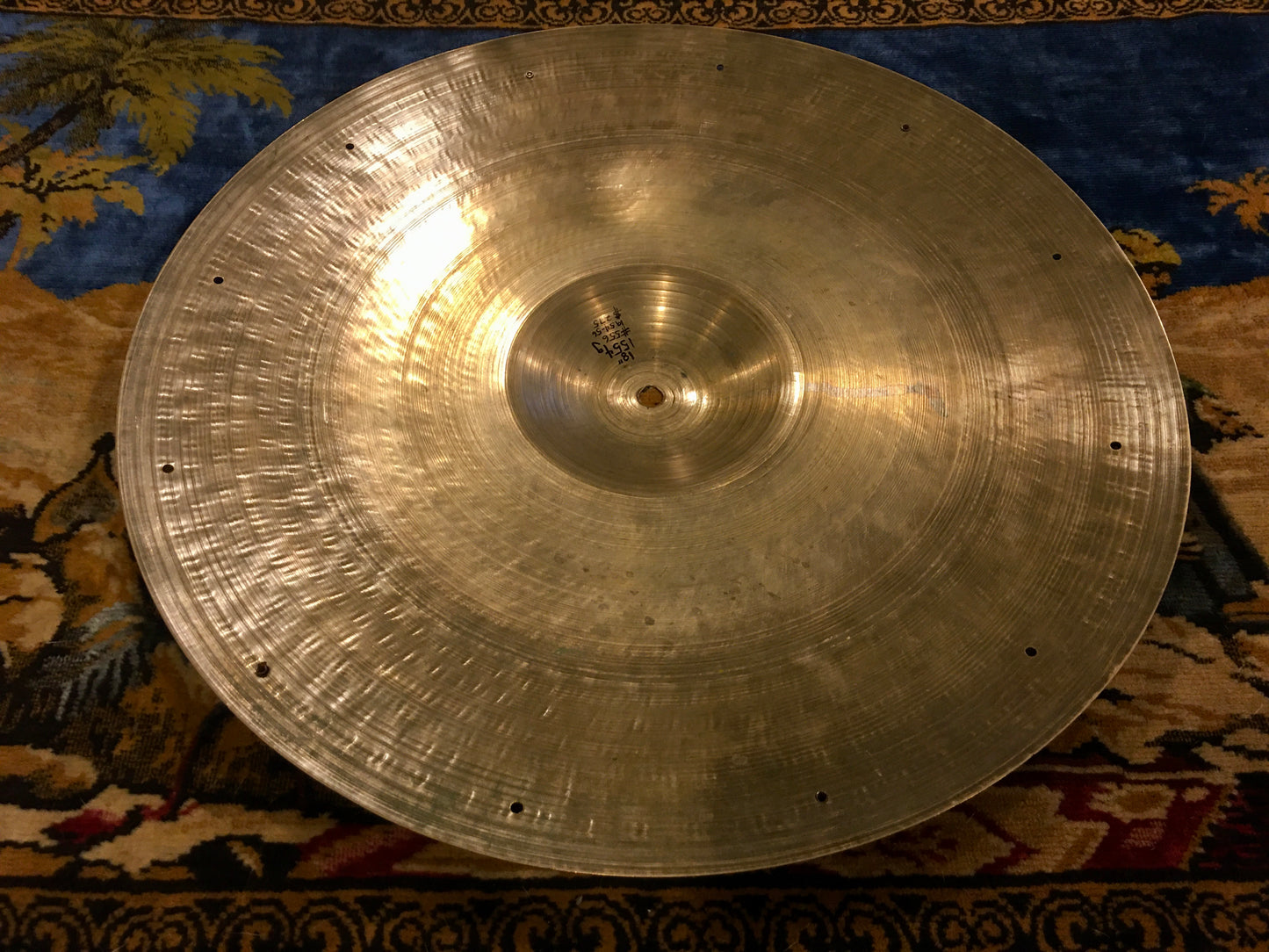 18" Zildjian A 1950s Large Stamp Crash Ride Cymbal w/ Rivets 1554g #556 *Sound File*