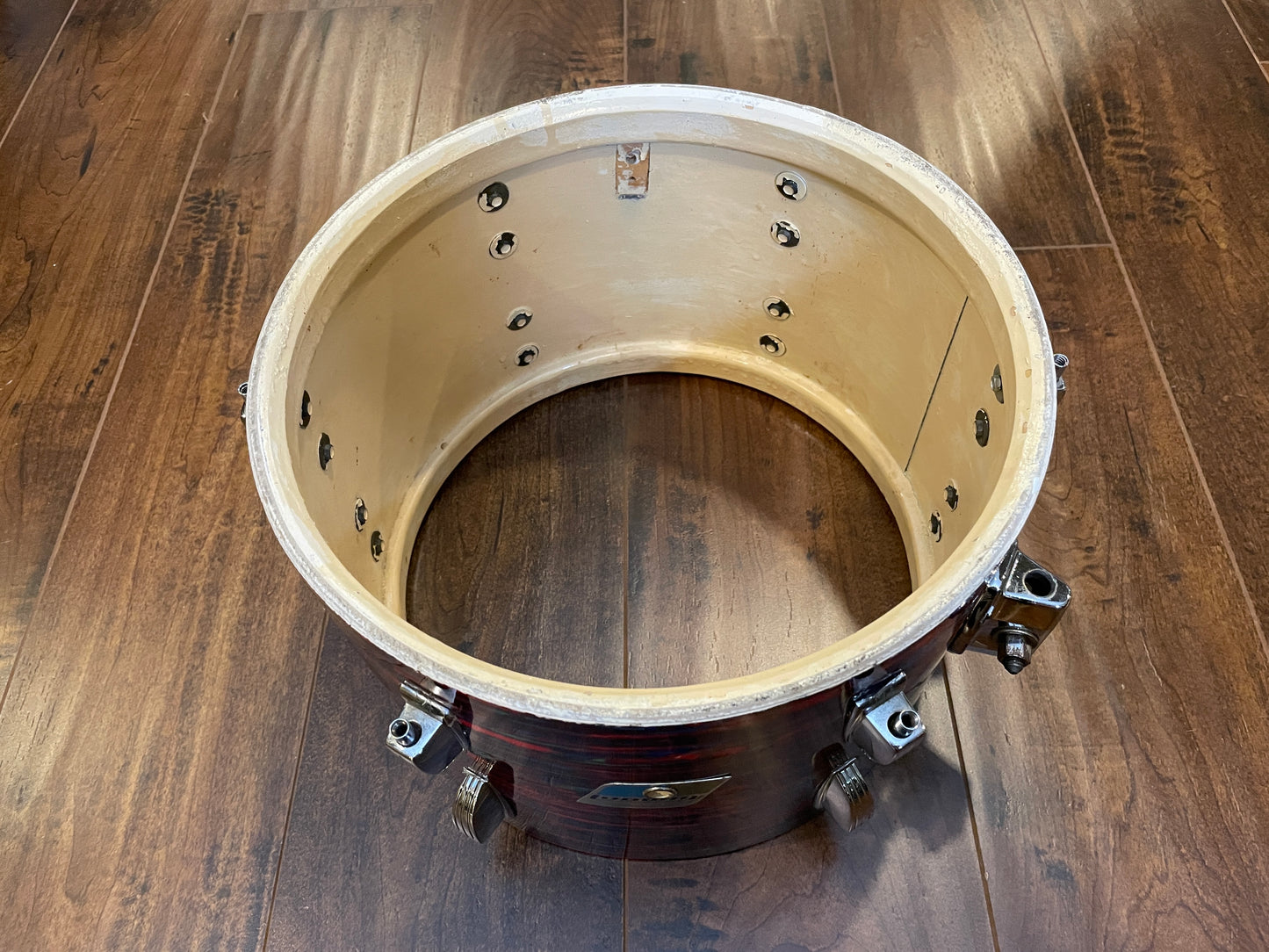 1970s Ludwig 8x12 Tom Drum Psychedelic Red